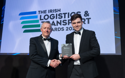 Charlie Dawson of Customs Support Group named Future Achiever Award winner at the Irish Logistics & Transport Awards 2026